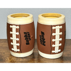 Vintage Bubba Sport Football Koozie Beer Bottle Holder w/ Bottle Opener Set of 2